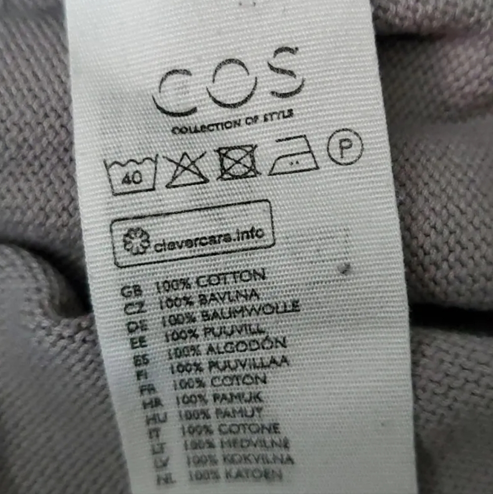 Cos Grey Short Sleeved Shirt Jumper top size S 8/10 uk - Picture 7 of 8